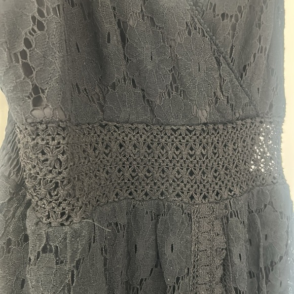 Cupshe Black Maxi Overlay Romper Lace Dress V-Neck Spaghetti Strap Size M - Picture 15 of 17